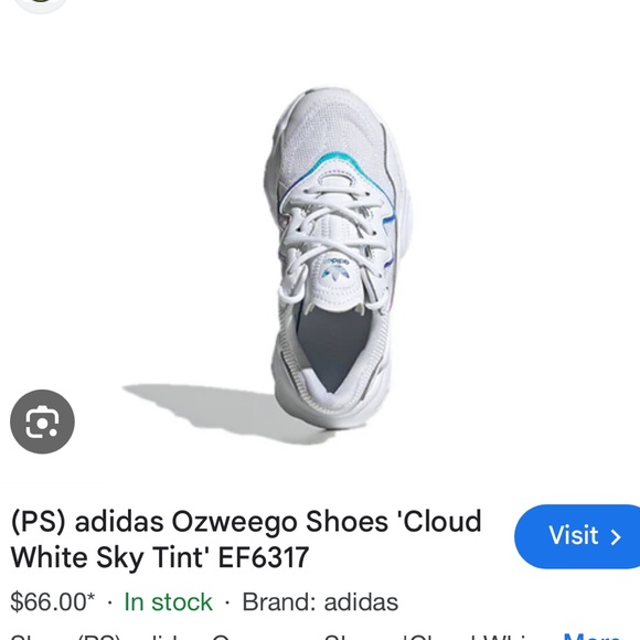 Kids white hologram Adidas size 2 1/2 - Picture 3 of 12